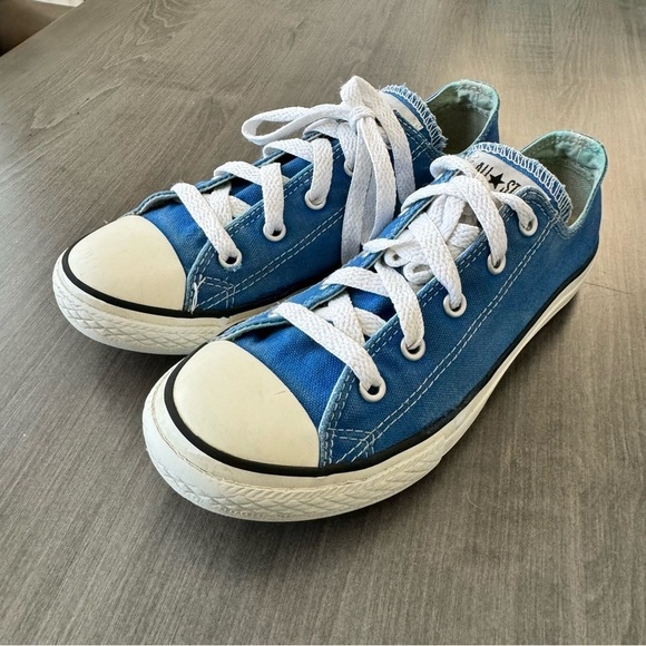 Converse All Star Chuck Taylor low top sneakers shoes blue kids size 3 - Picture 2 of 10